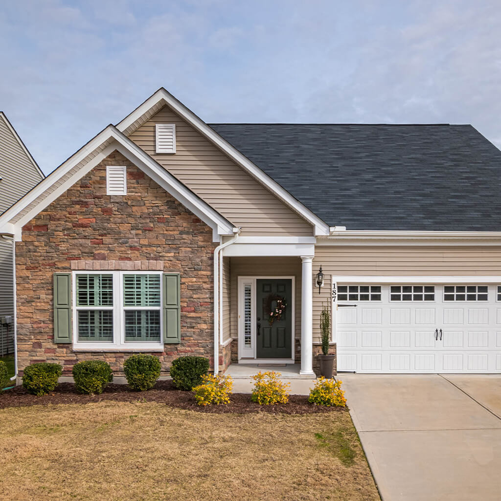 front of house in subdivision