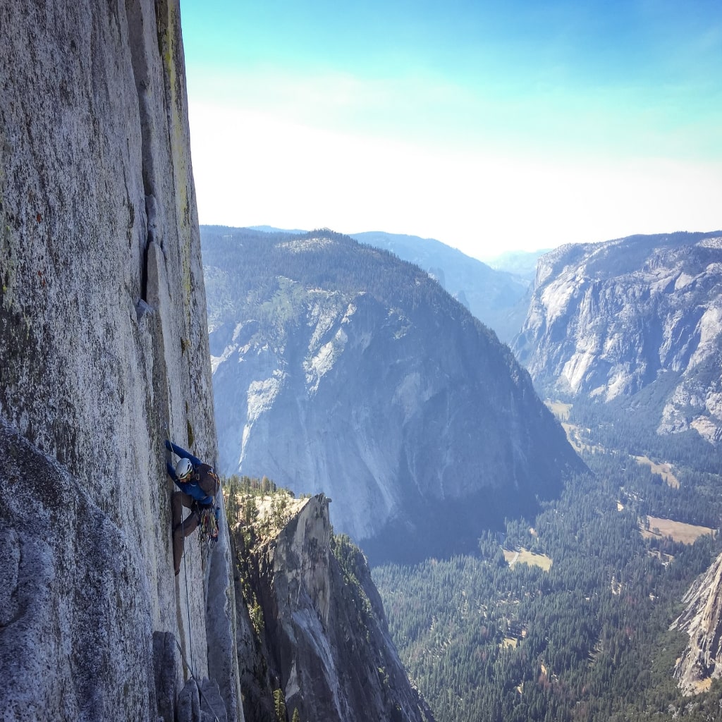 Person rock climbing