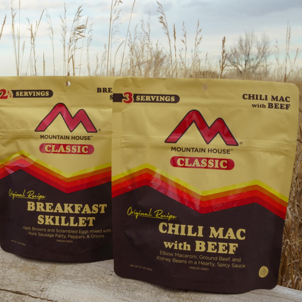 Classic Mountain House meals.