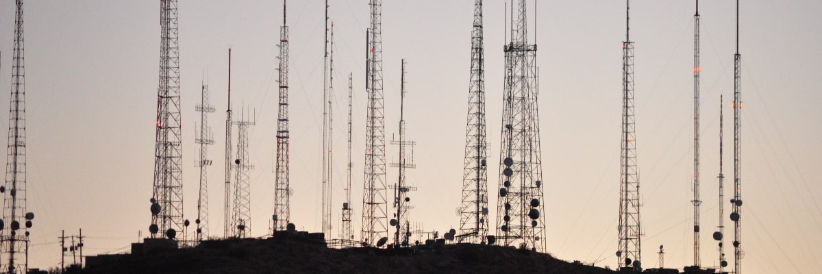 Radio towers used for ham radio communication.