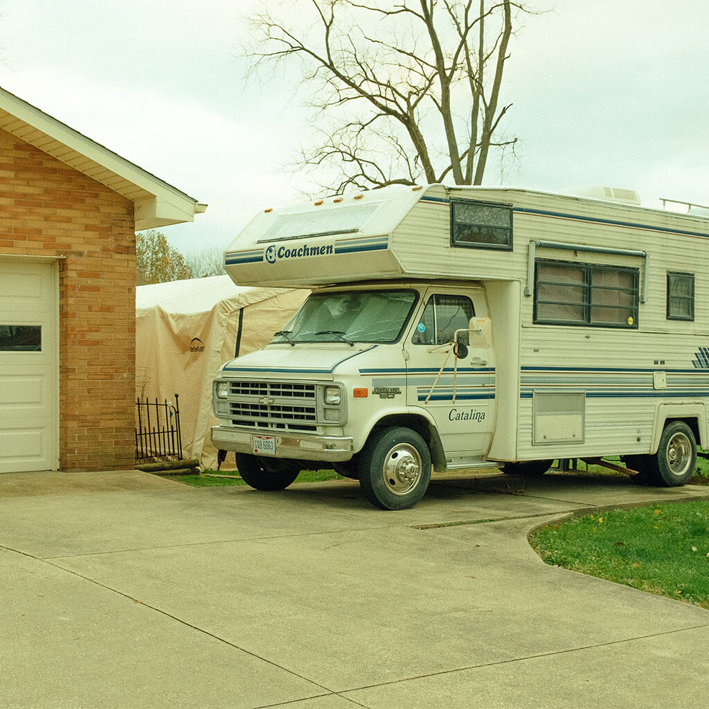 RV parked at house