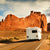 RV driving through Grand Canyon National Park.