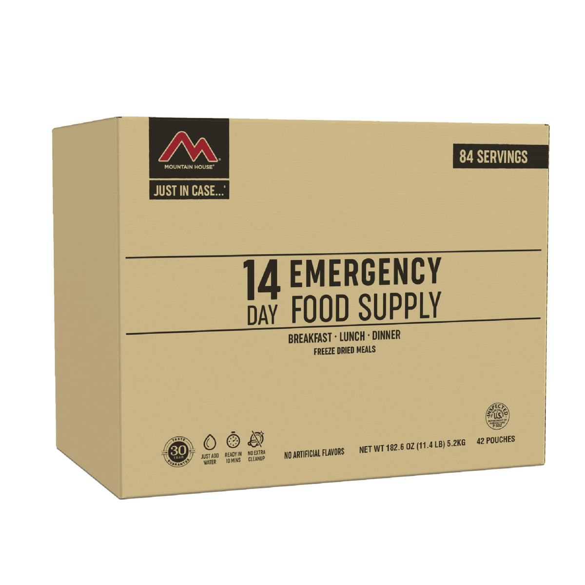 Front view of 14-Day Emergency Food Supply 