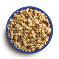 Mountain House Beef Stroganoff with Noodles prepared in a blue camping bowl.