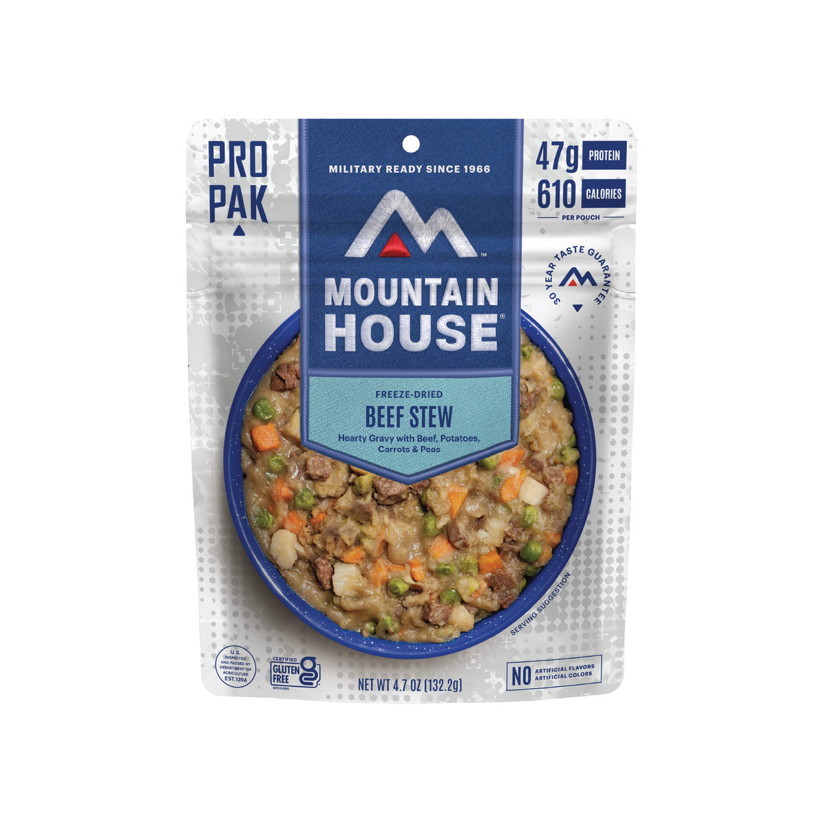 Front view of Mountain House Beef Stew Pro-Pak