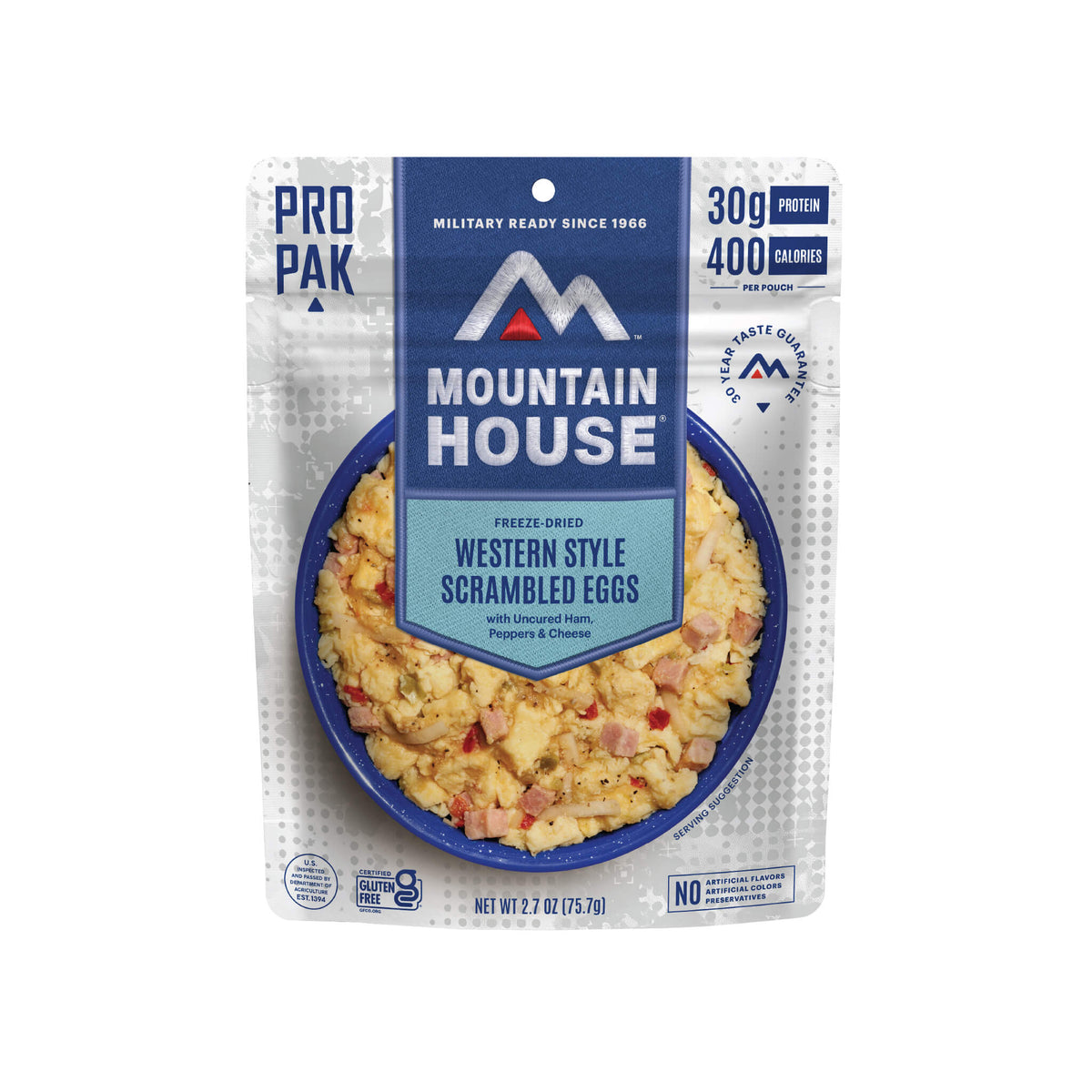 Front view of Mountain House Western Style Scrambled Eggs Pro-Pak