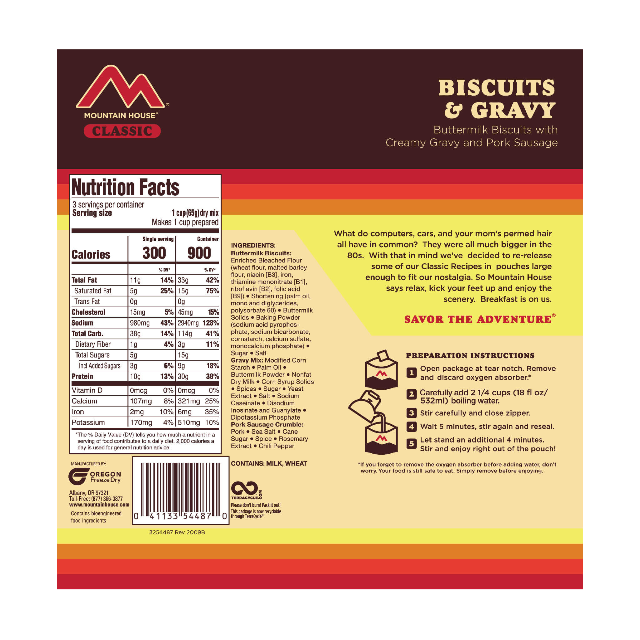 Classic Biscuits & Gravy Mountain House