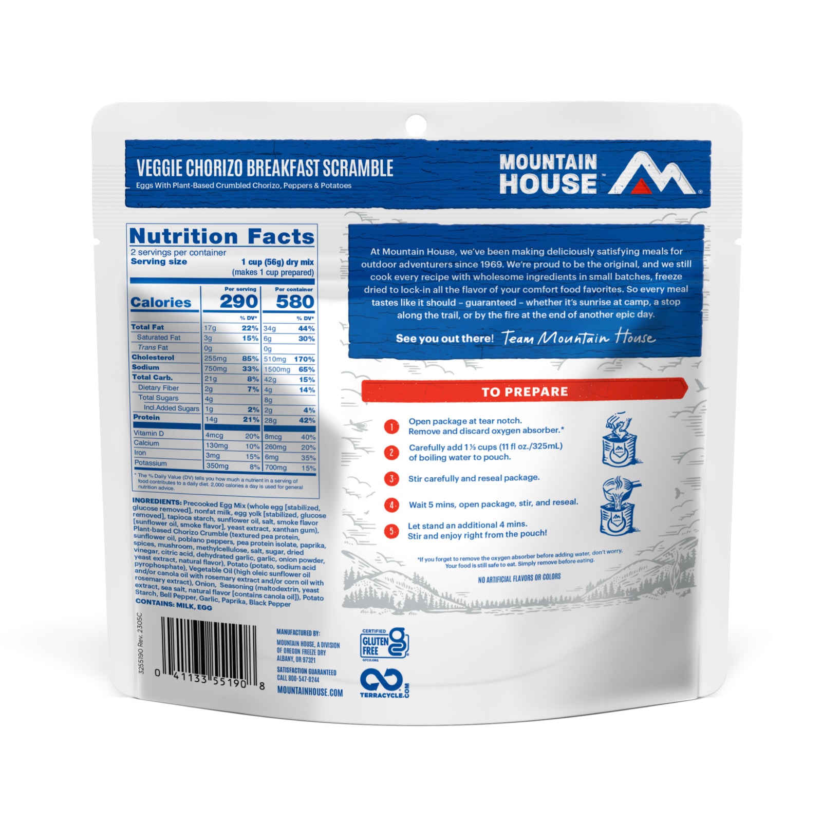 Veggie Chorizo Breakfast Scramble - Pouch | Mountain House