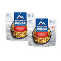 Front view of two Mountain House Breakfast Skillet pouches.