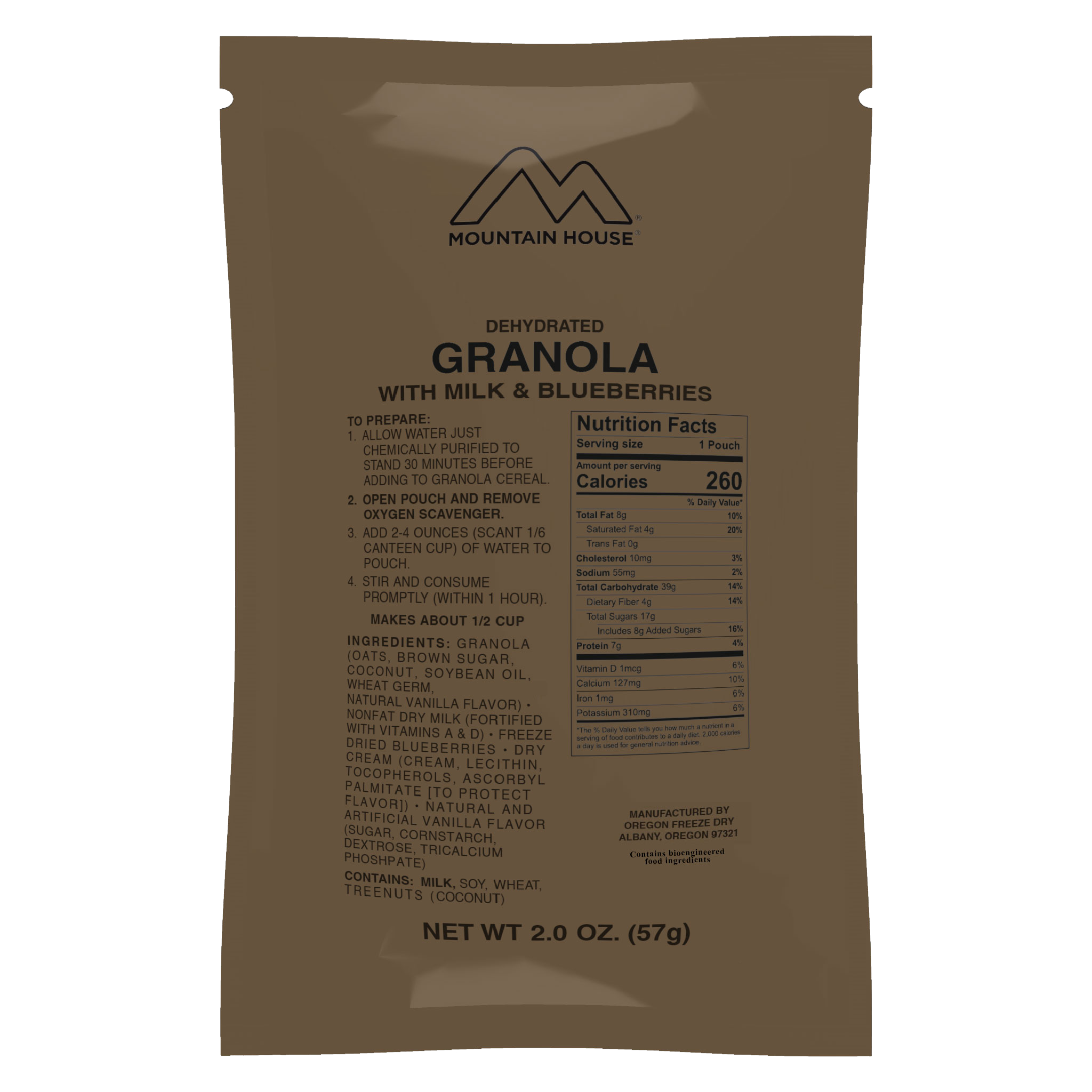 Granola with Milk & Blueberries Military Mountain House