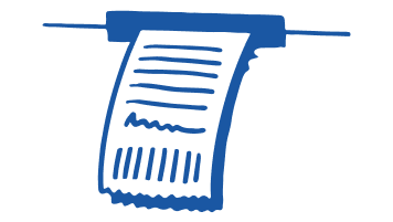 Line drawing of a label print out