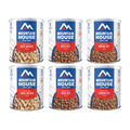 Front view of six #10 Cans of Mountain House protein