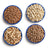 Front view of four #10 Cans of protein.