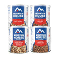 Front view of four #10 Cans of protein.